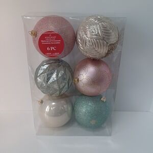 Ashland Shatterproof Ornaments Christmas Noel 6 Piece NEW‎ Approx 4"